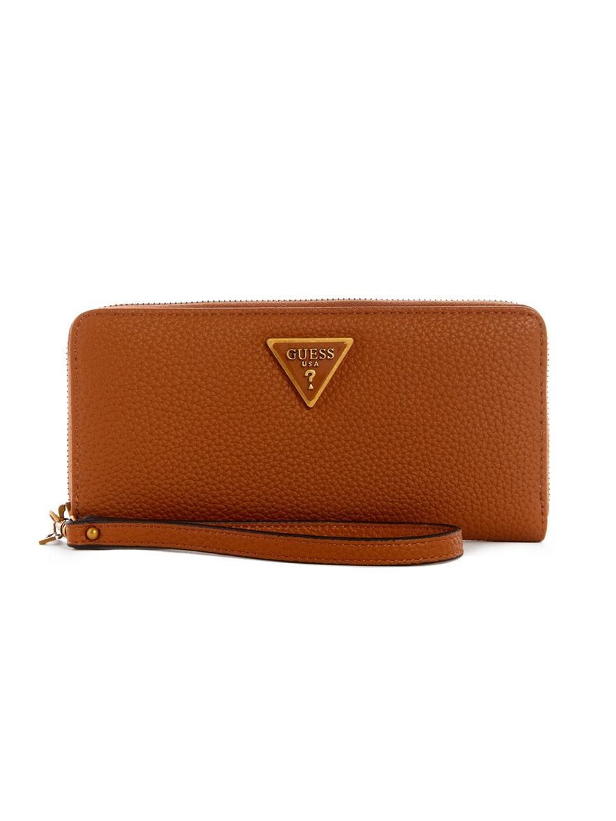Guess Downtown Chic Large Zip Around Wallet Cognac