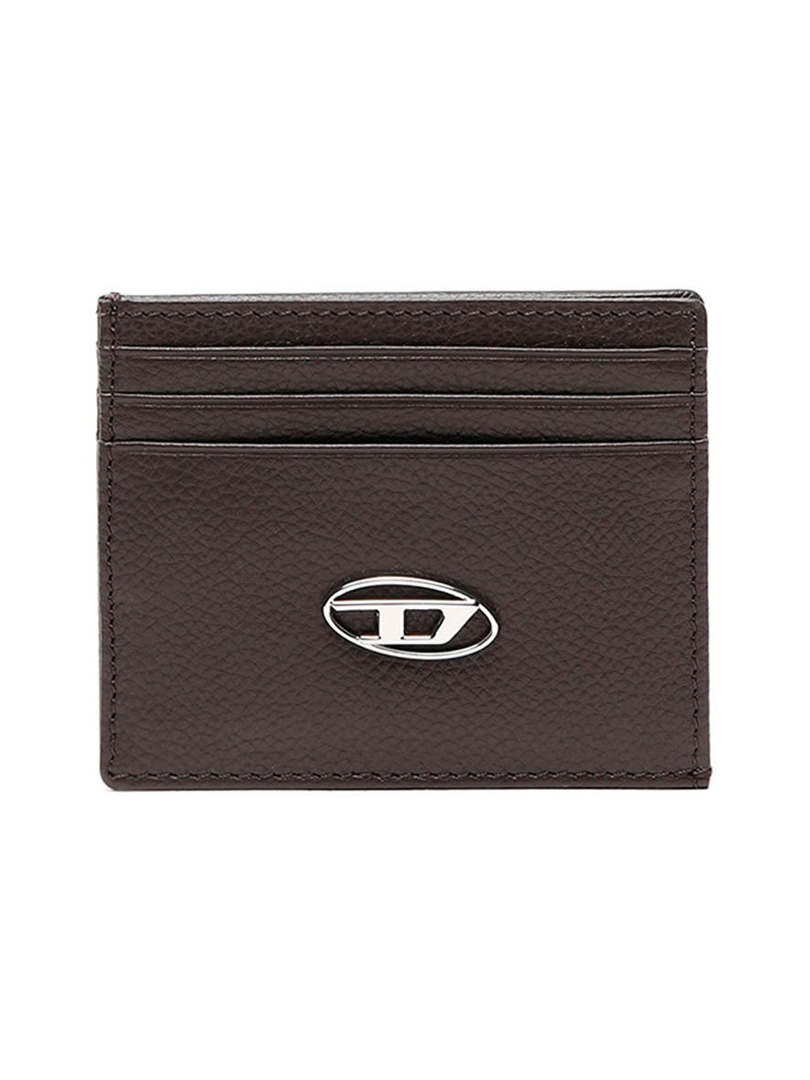 Diesel Johnny Men's Card Case in Grained Leather Wallet Brown