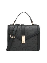 Guess Delvin Crossbody Flap Bag Coal