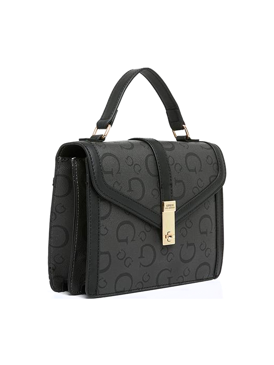 Guess Delvin Crossbody Flap Bag Coal