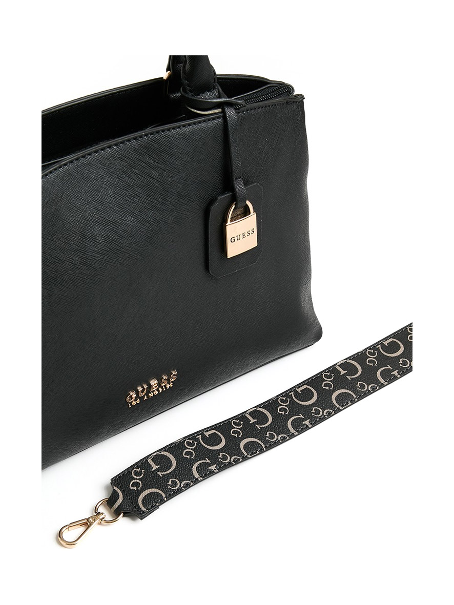 Guess Easley Satchel Bag Black