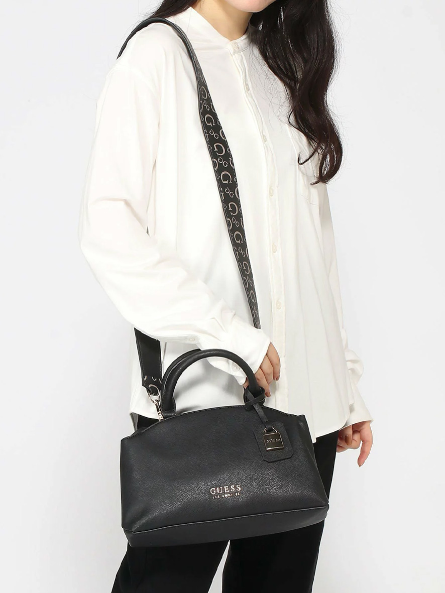 Guess Easley Small Satchel Bag Coal