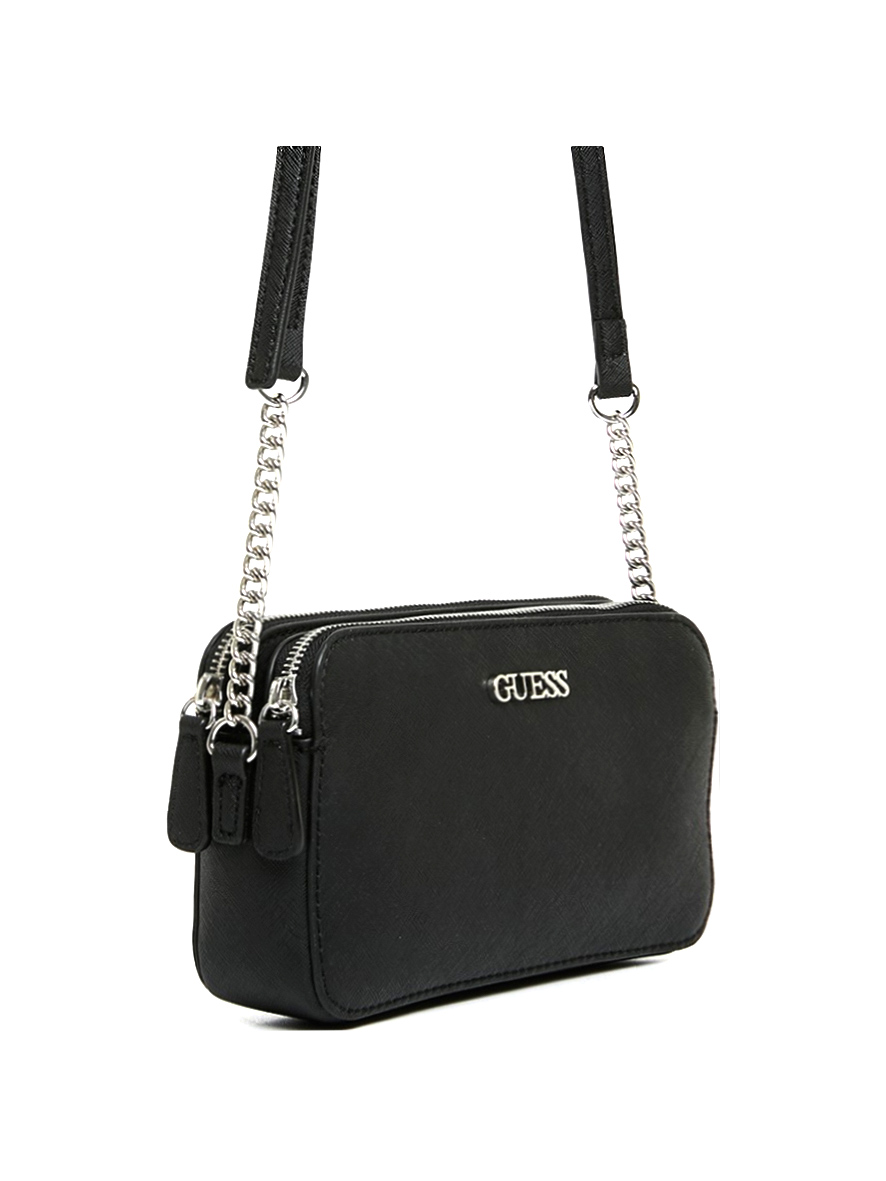 Guess Tidewood Mini Compartment Crossbody Black