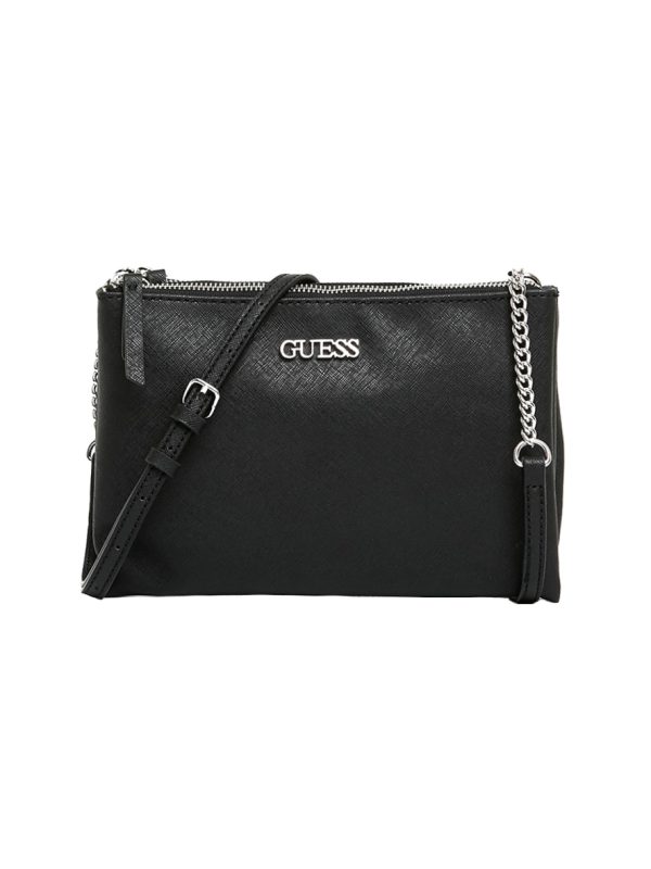 Guess Tidewood Mini Double Zip Compartment Crossbody Black