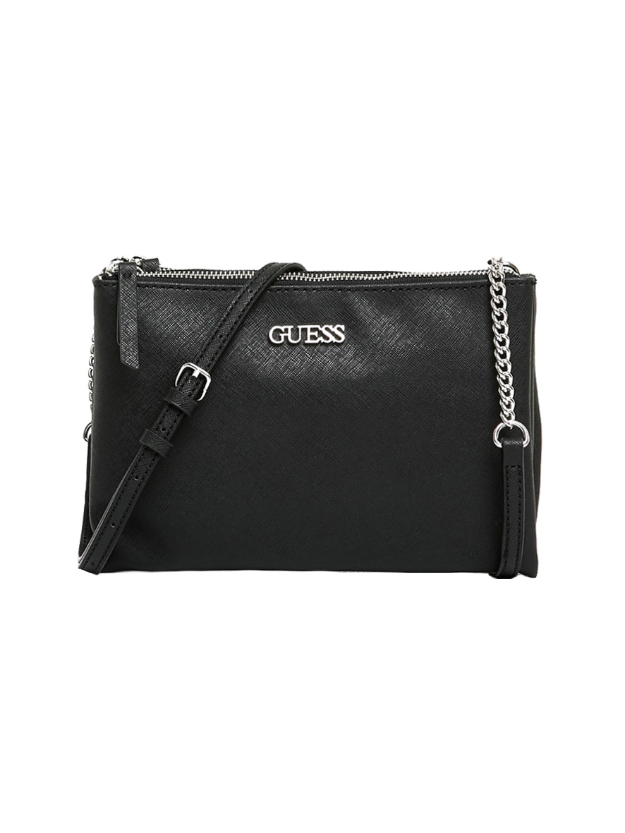 Guess Tidewood Mini Double Zip Compartment Crossbody Black
