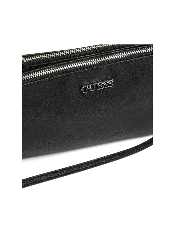 Guess Tidewood Mini Double Zip Compartment Crossbody Black