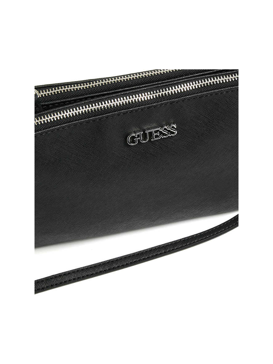 Guess Tidewood Mini Double Zip Compartment Crossbody Black