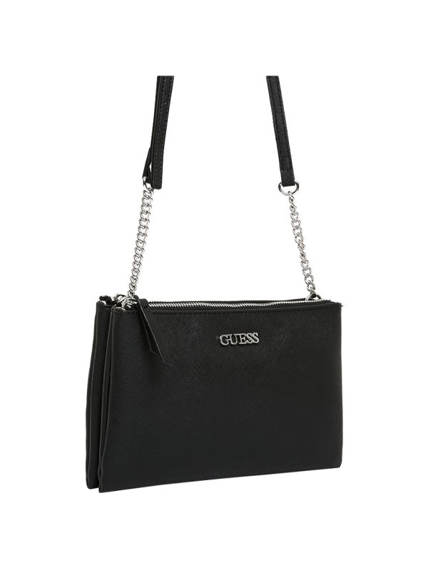 Guess Tidewood Mini Double Zip Compartment Crossbody Black