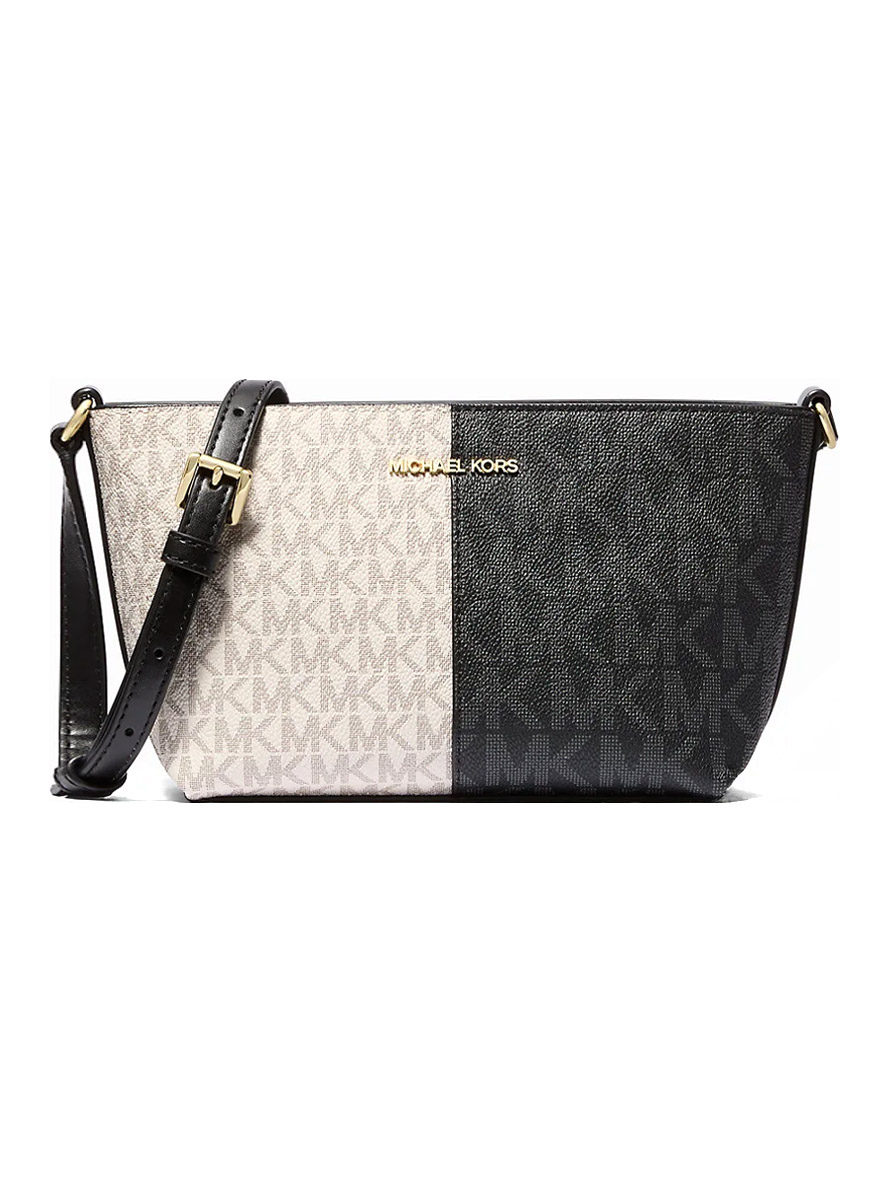 Michael Kors Jet Set Small Two-Tone Logo Crossbody Bag Black Multi