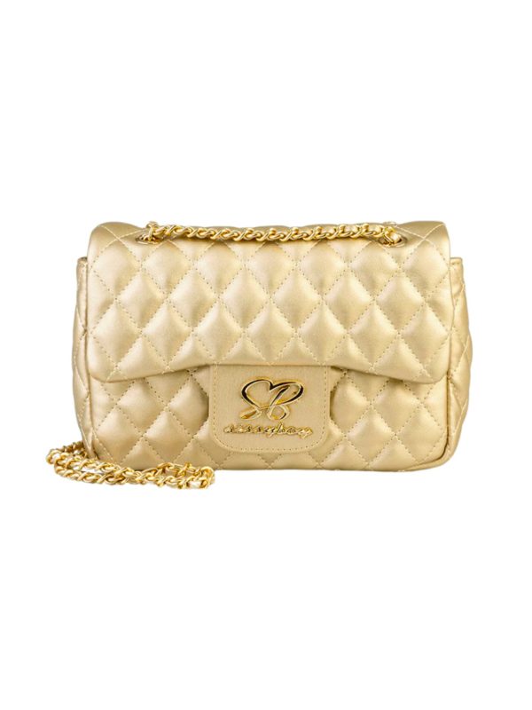Sissy Boy Built To Quilt Quilted Shoulder Bag Gold