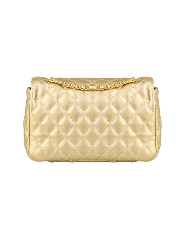 Sissy Boy Built To Quilt Quilted Shoulder Bag Gold