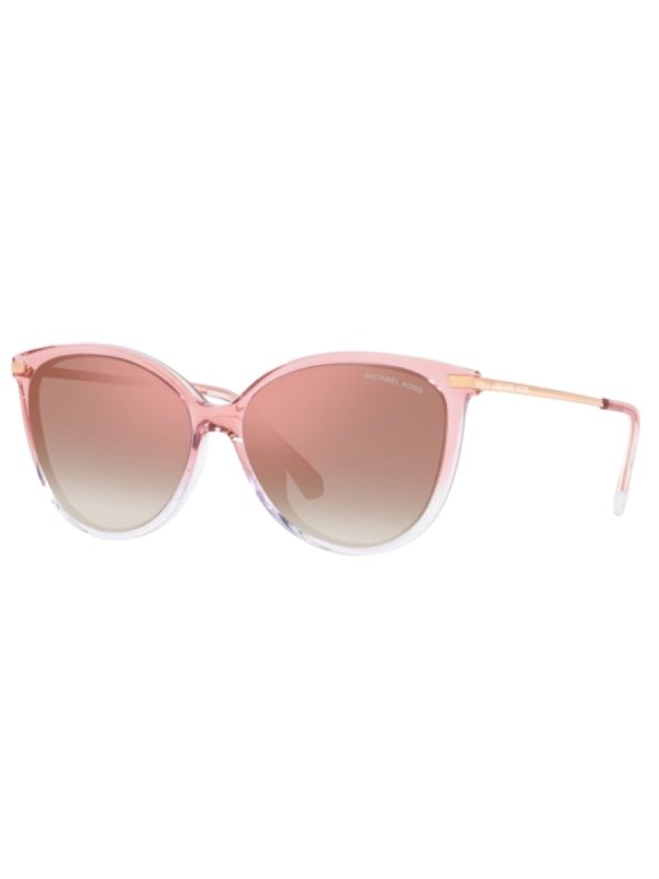 Michael Kors Dupont Sunglasses Pink to Clear Frame Rose Gold Gradient Lens