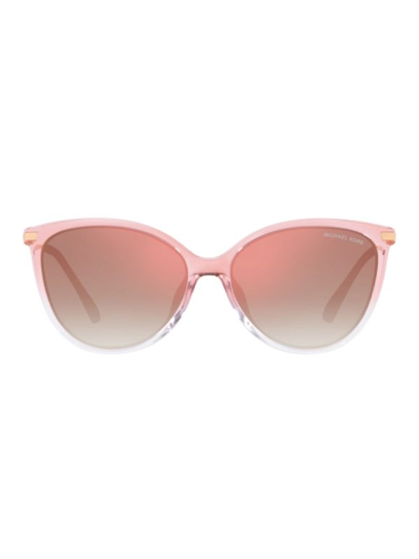 Michael Kors Dupont Sunglasses Pink to Clear Frame Rose Gold Gradient Lens