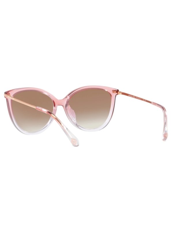 Michael Kors Dupont Sunglasses Pink to Clear Frame Rose Gold Gradient Lens