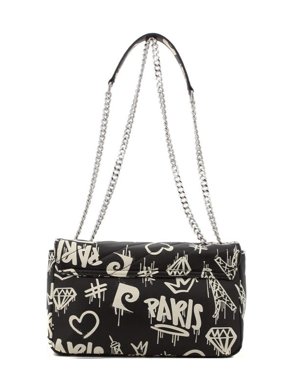 Pierre Cardin Cassidy Chain Bag Black with White Print