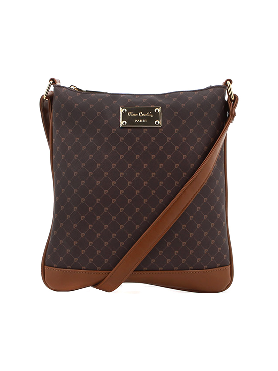 Pierre Cardin Guliana Core Logo Crossbody Bag Brown Tan