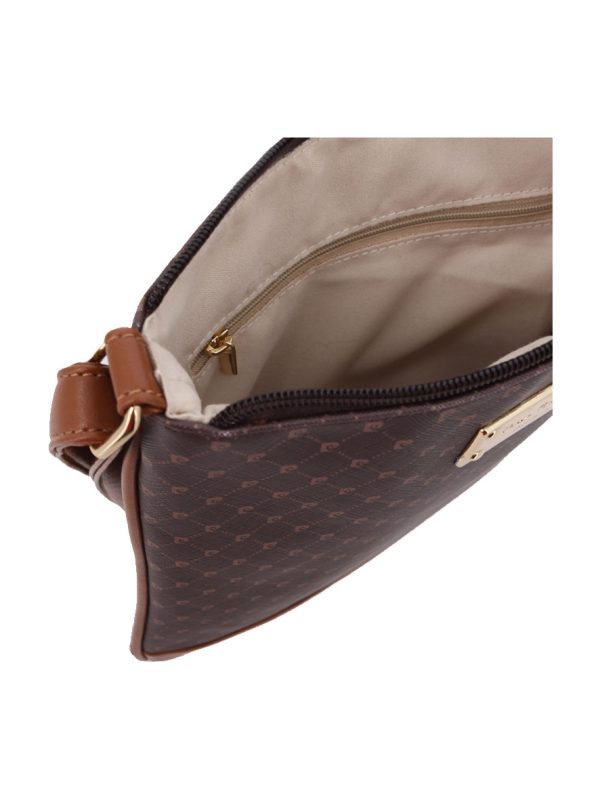 Pierre Cardin Guliana Core Logo Crossbody Bag Brown Tan