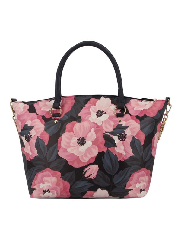 Pierre Cardin Victoria Floral Carryall Tote Bag Black