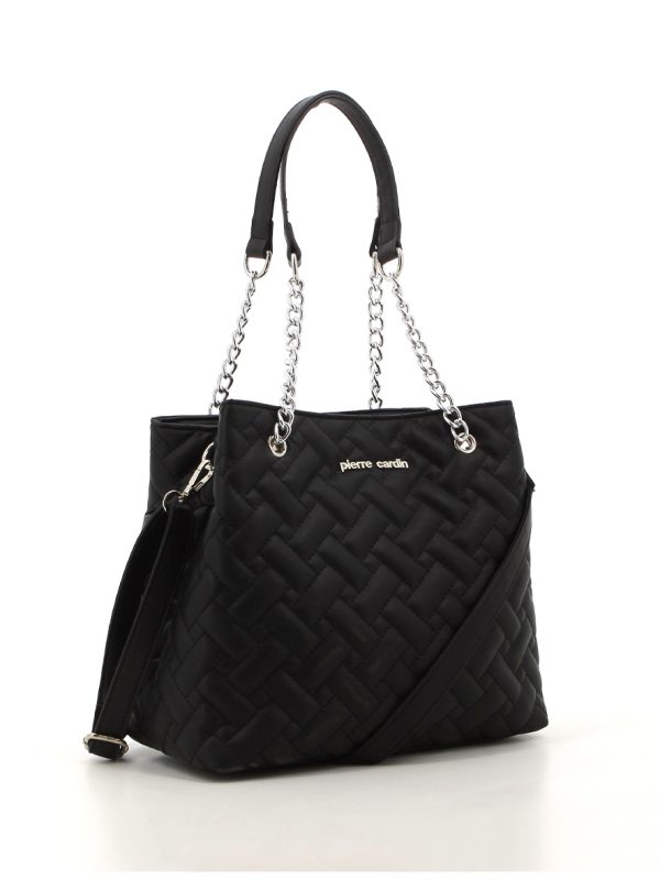 Pierre Cardin Ariana Quilted Satchel Bag Black