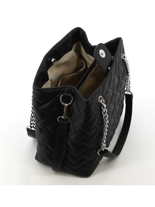 Pierre Cardin Ariana Quilted Satchel Bag Black
