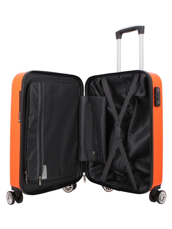 Pierre Cardin Gaspar ABS 20' Hard Case Luggage Bag Orange Black