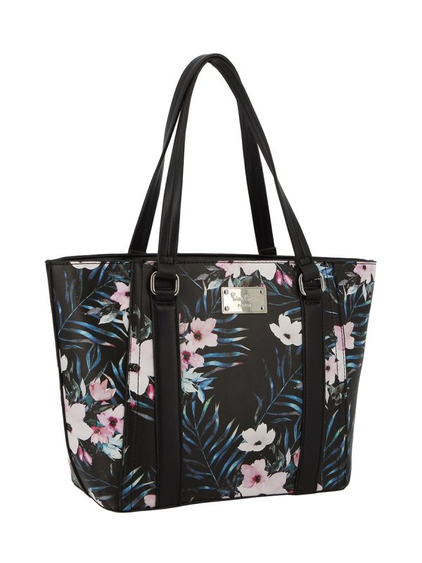 Pierre Cardin Kaelyn Medium Tote Tropical Black Floral