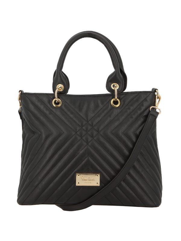 Pierre Cardin Nandi Crossover Quilt Grab Crossbody Bag Black