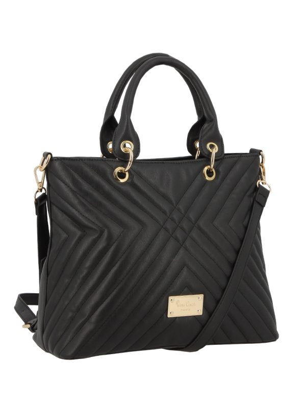 Pierre Cardin Nandi Crossover Quilt Grab Crossbody Bag Black