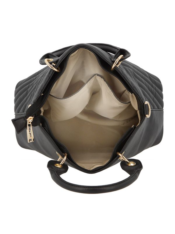 Pierre Cardin Nandi Crossover Quilt Grab Crossbody Bag Black