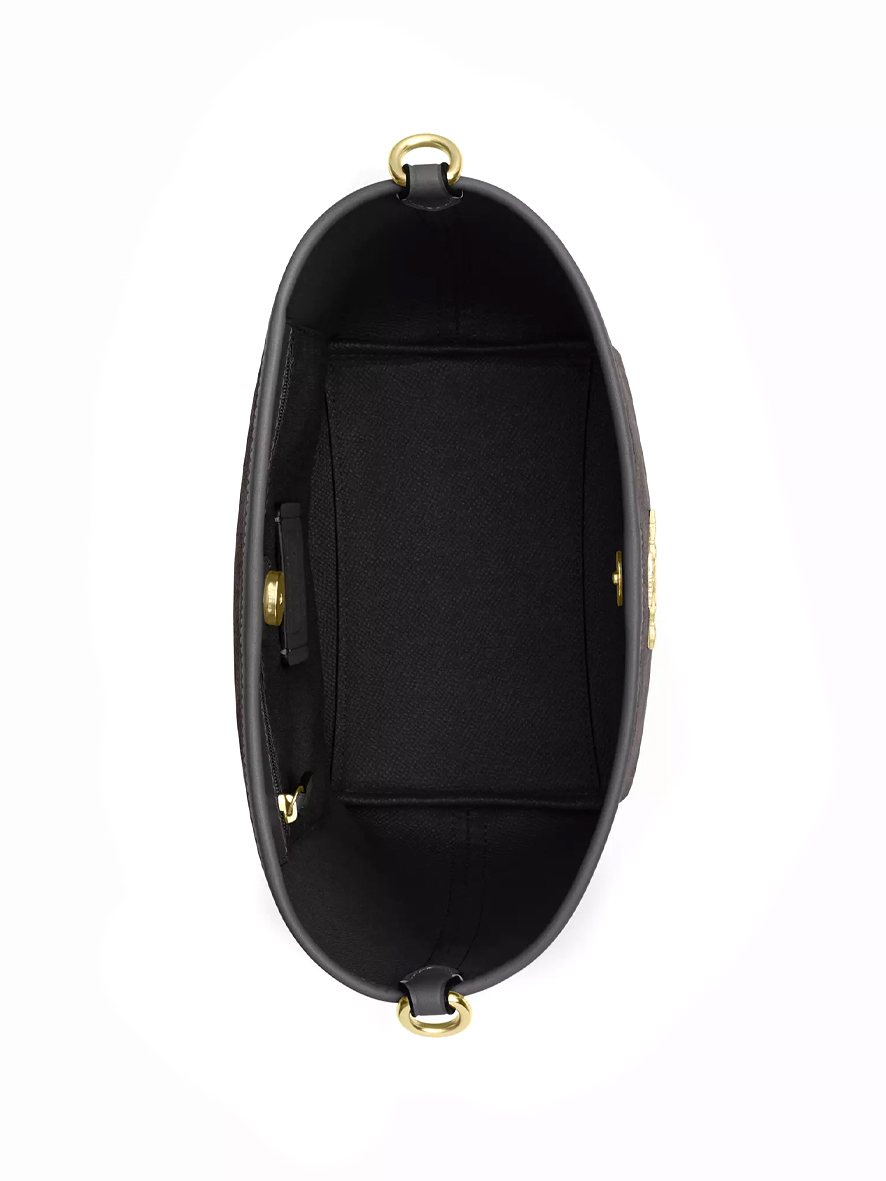 Coach City Bucket Bag In Signature Canvas Gold Walnut Black