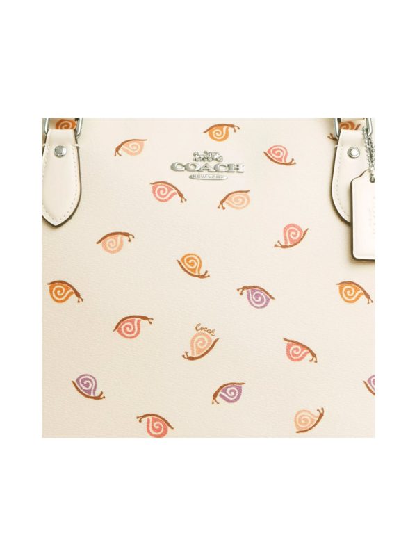 Coach Gallery Tote Bag With Snail Print Silver Chalk Multi