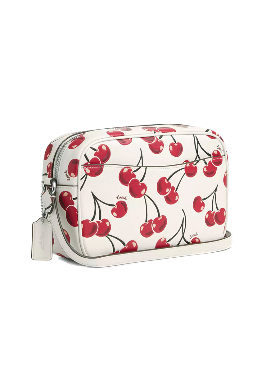 Coach Jamie Camera Bag With Cherry Print Silver Chalk Multi