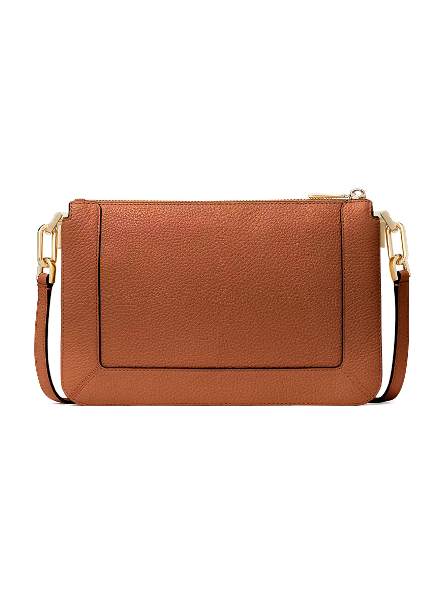 Kate Spade New York Lena Pebbled Leather Double Compartment Crossbody Warm Ginger