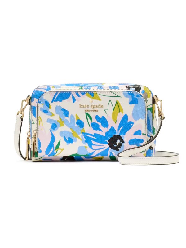 Kate Spade Staci Floral Dual Zip Around Mini Crossbody Cream Multi