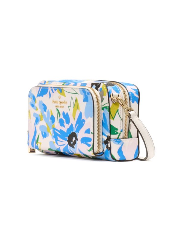 Kate Spade Staci Floral Dual Zip Around Mini Crossbody Cream Multi