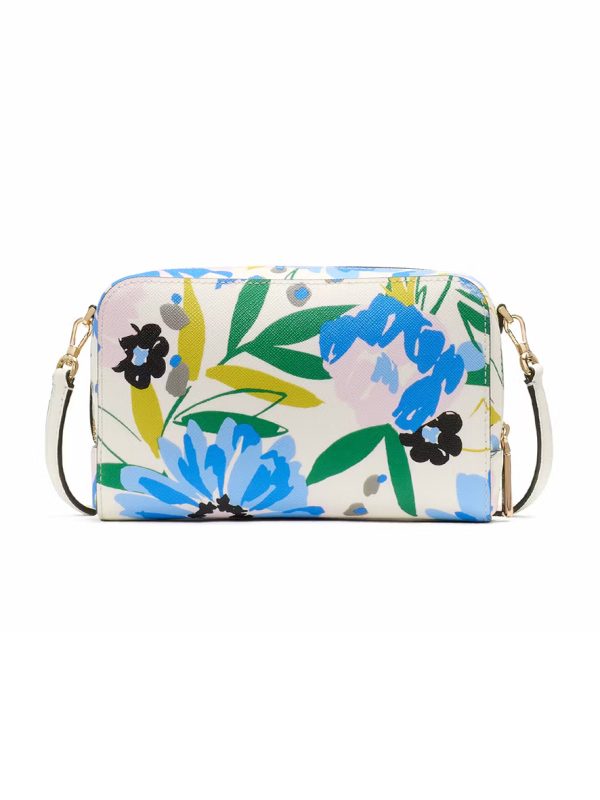 Kate Spade Staci Floral Dual Zip Around Mini Crossbody Cream Multi