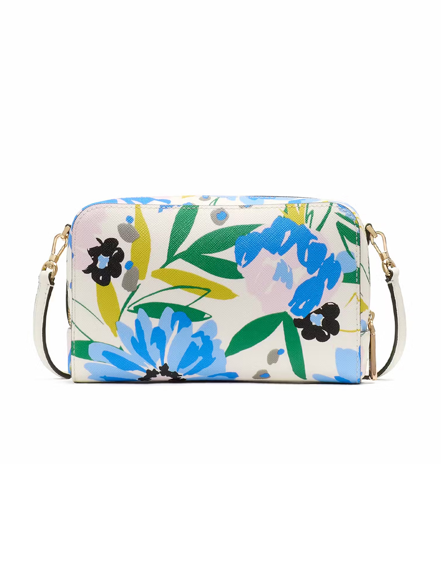 Kate Spade Staci Floral Dual Zip Around Mini Crossbody Cream Multi