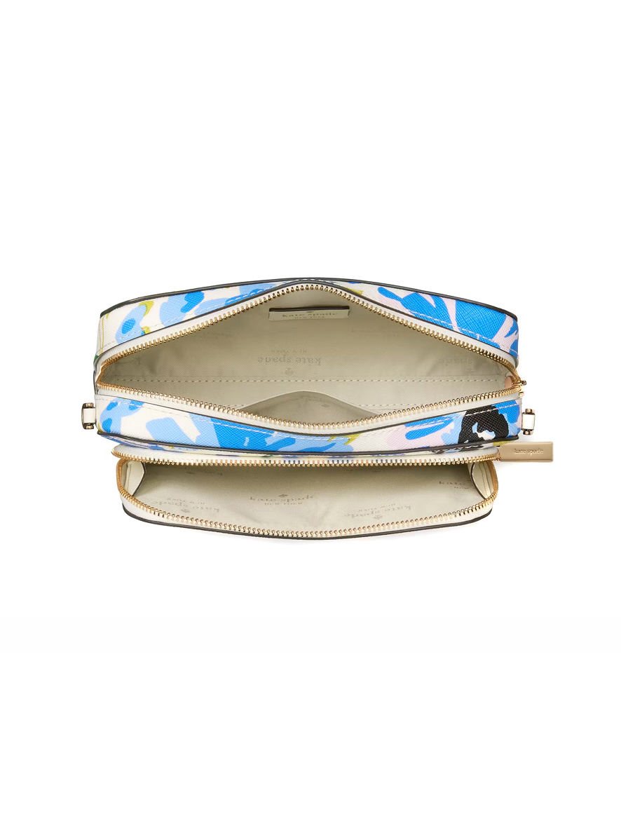 Kate Spade Staci Floral Dual Zip Around Mini Crossbody Cream Multi