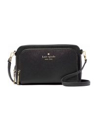 Kate Spade Staci Saffiano Leather Dual Zip Around Mini Crossbody Black