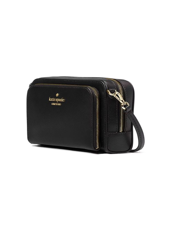 Kate Spade Staci Saffiano Leather Dual Zip Around Mini Crossbody Black