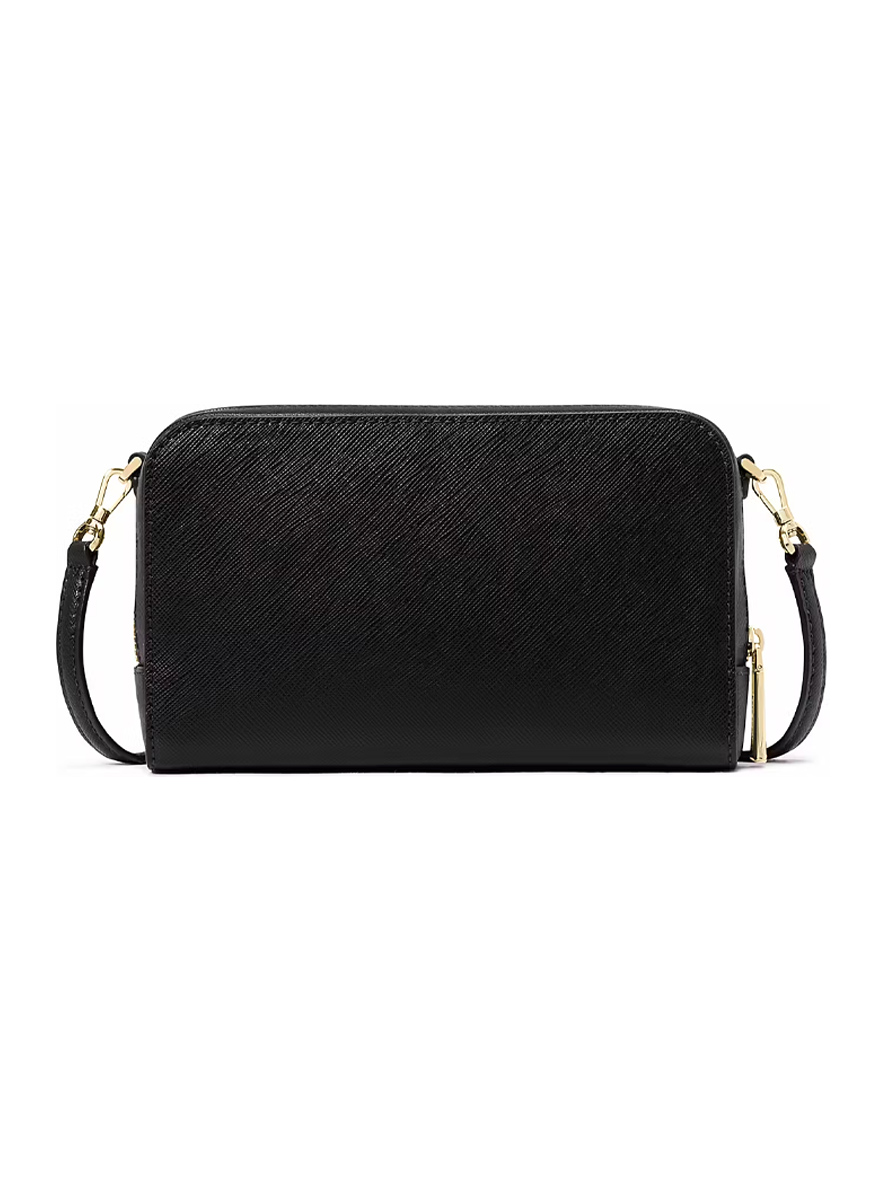 Kate Spade Staci Saffiano Leather Dual Zip Around Mini Crossbody Black
