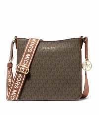 Michael Kors Jet Set Travel Small Signature Logo Messenger Bag Brown