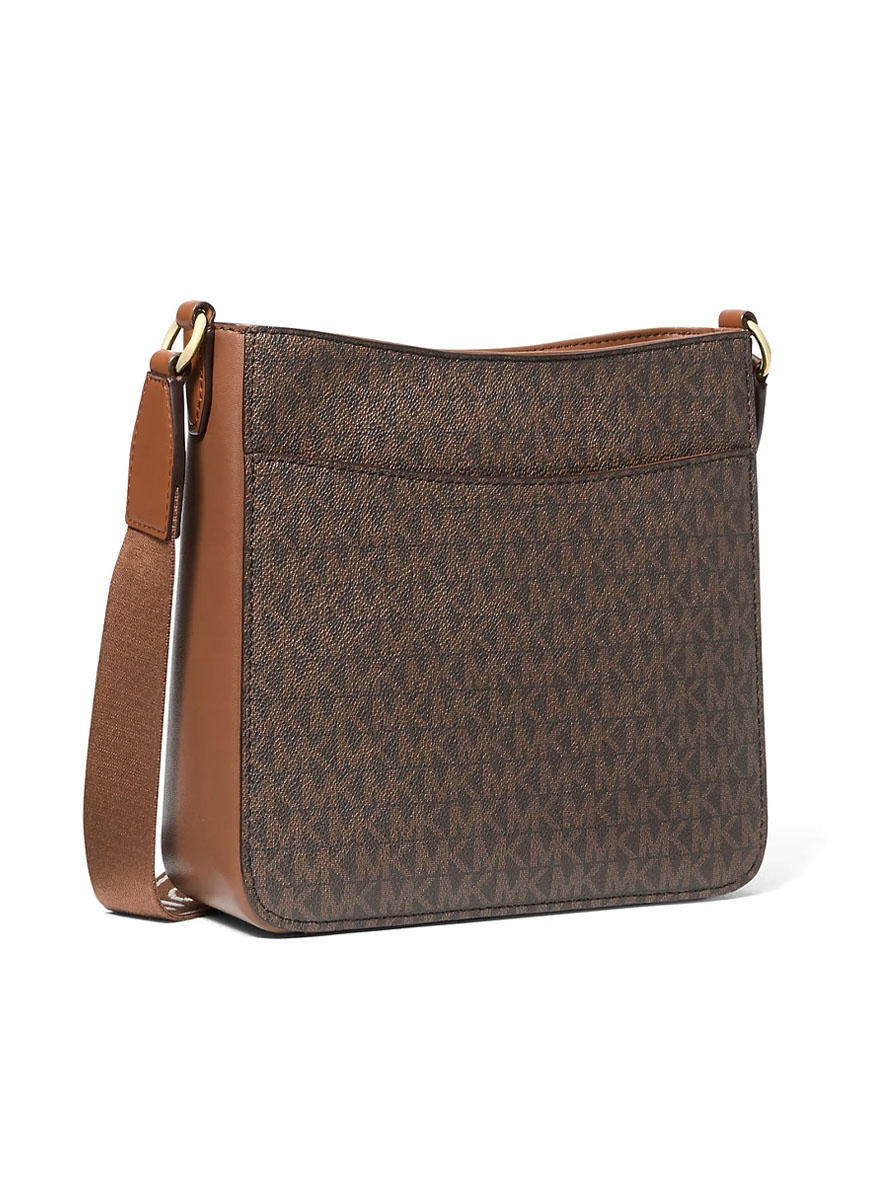 Michael Kors Jet Set Travel Small Signature Logo Messenger Bag Brown