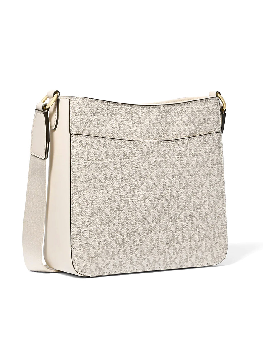 Michael Kors Jet Set Travel Small Signature Logo Messenger Bag Light Cream Multi