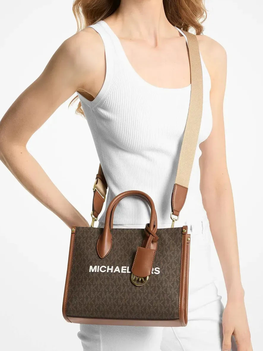 Michael Kors Mirella Small Signature Logo Crossbody Bag Brown