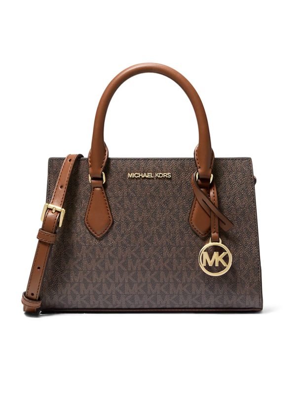 Michael Kors Sheila Small Signature Logo Satchel Brown