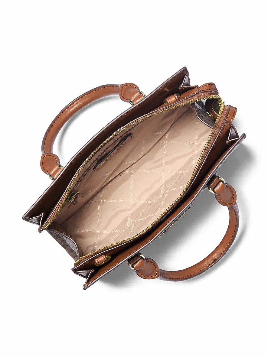 Michael Kors Sheila Small Signature Logo Satchel Brown