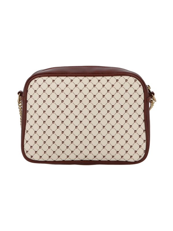 Pierre Cardin PC Logo E/W Chain Crossbody Cream Brown