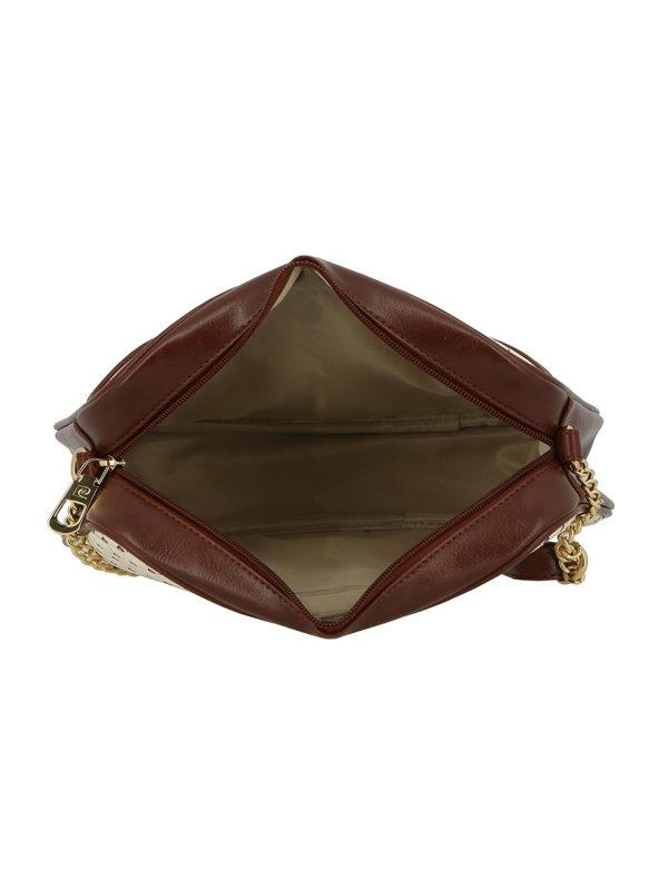 Pierre Cardin PC Logo E/W Chain Crossbody Cream Brown