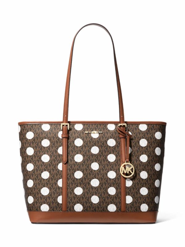 Michael Kors Jet Set Large Polka Dot Signature Logo Tote Bag Luggage